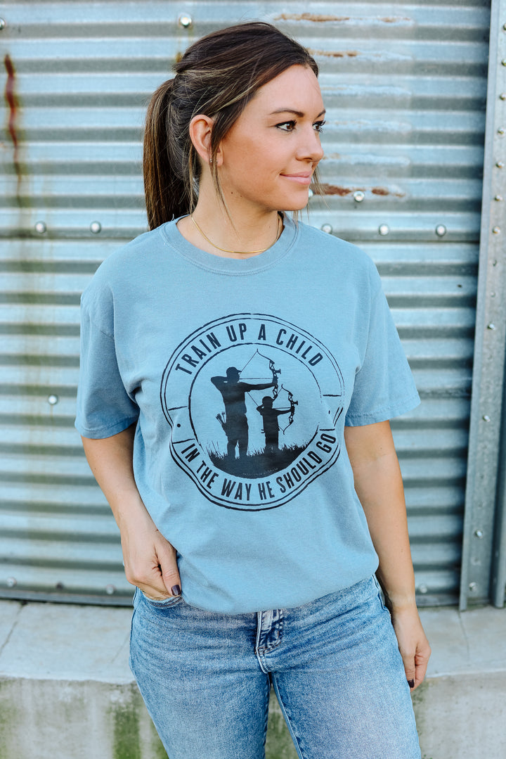 'Train Up A Child' Blue Jean T-Shirt