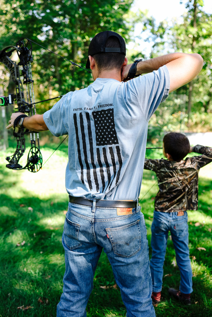 'FAITH. FAMILY. FREEDOM.' Blue Jean T-Shirt