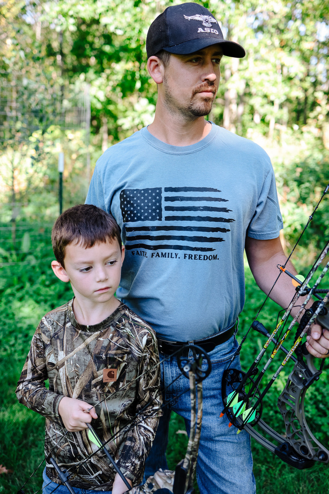 'FAITH. FAMILY. FREEDOM.' Blue Jean T-Shirt