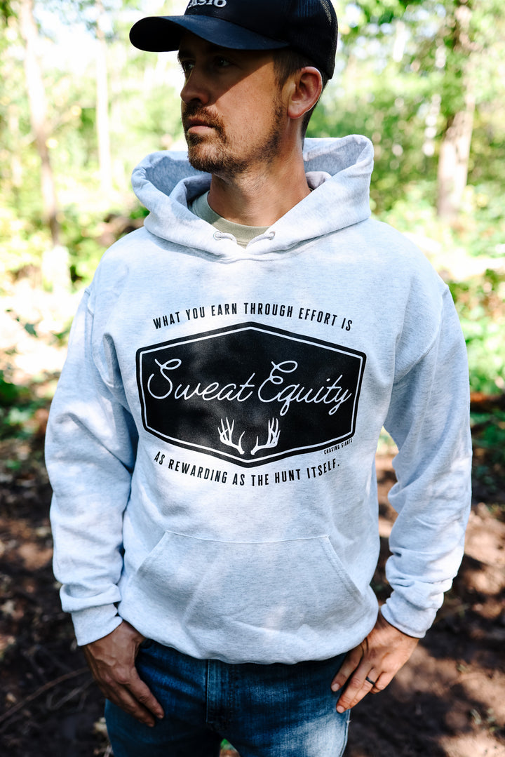 'Sweat Equity' Ash Grey Hooded Sweatshirt