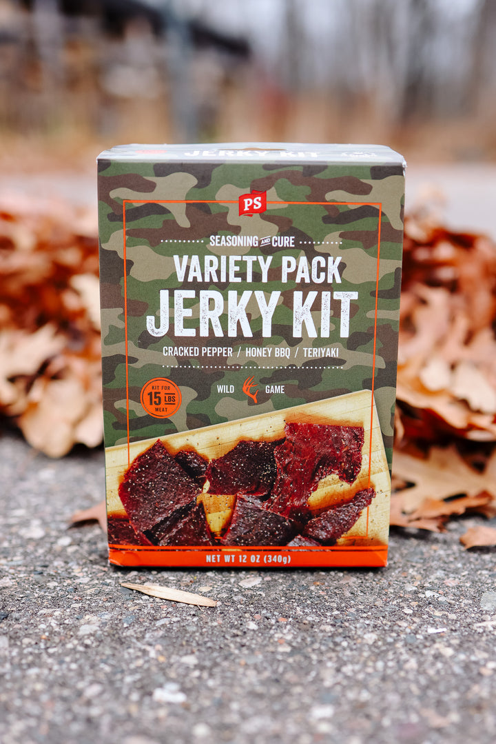 Venison Jerky Kit - Cracked Pepper Garlic, Teriyaki, & Honey BBQ