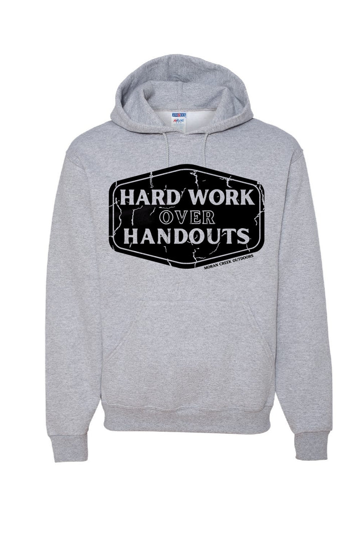 'Hard Work Over Handouts' Ash Grey Hooded Sweatshirt