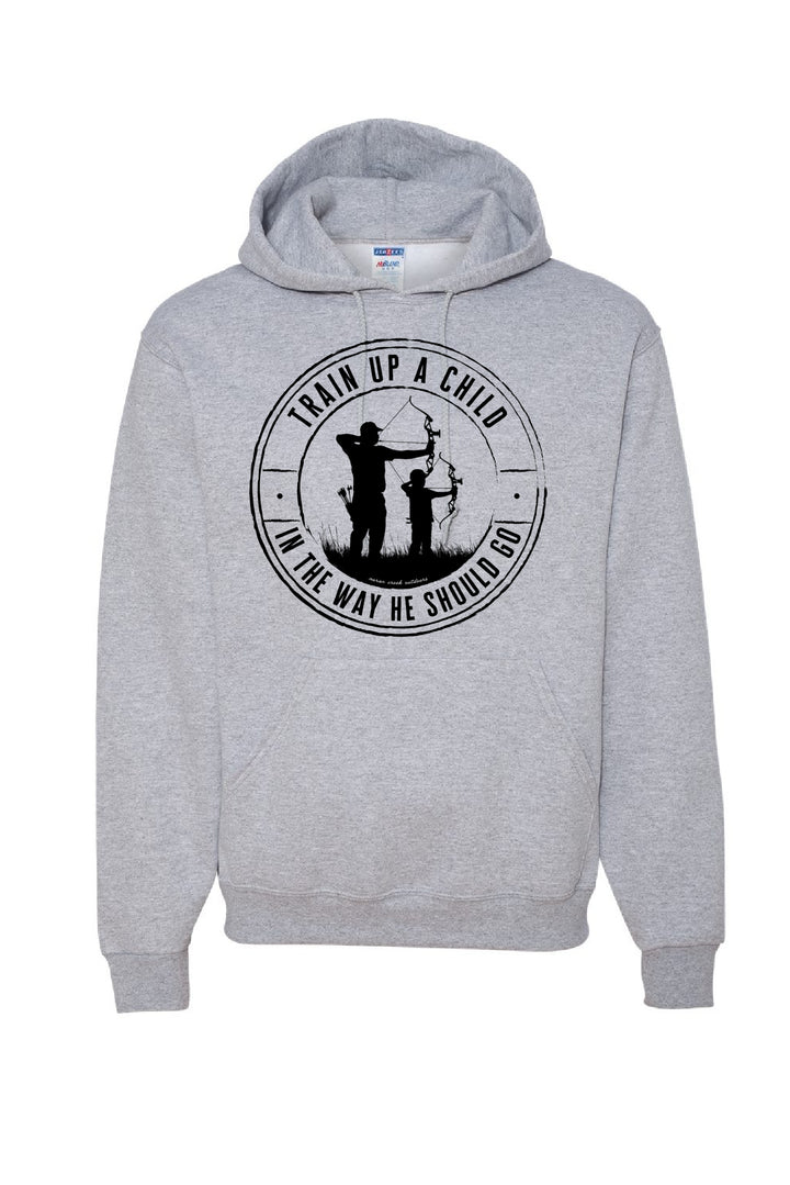 'Train Up A Child' Ash Grey Hooded Sweatshirt