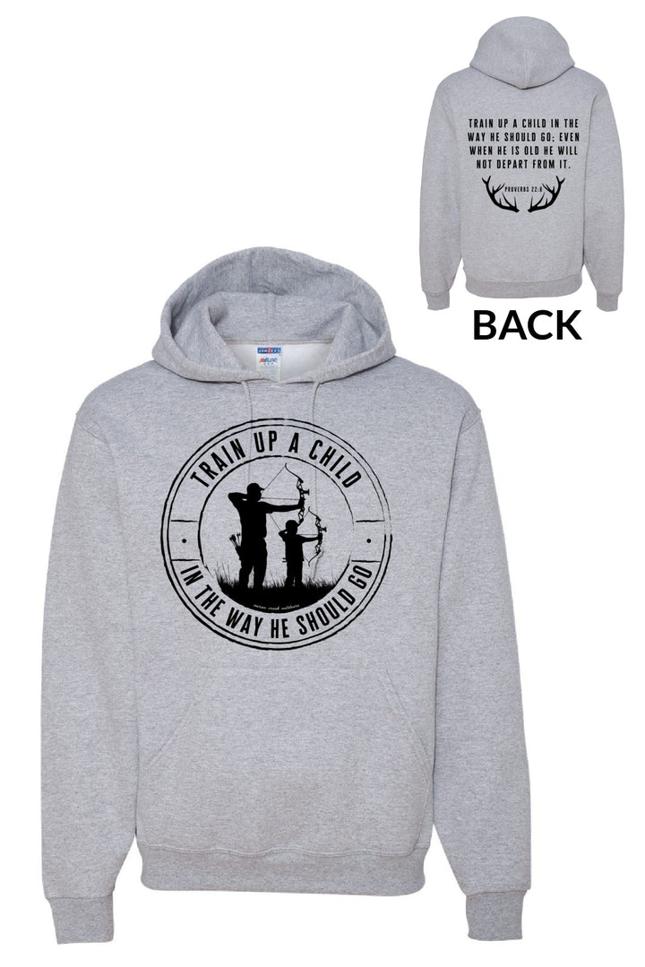 'Train Up A Child' Ash Grey Hooded Sweatshirt