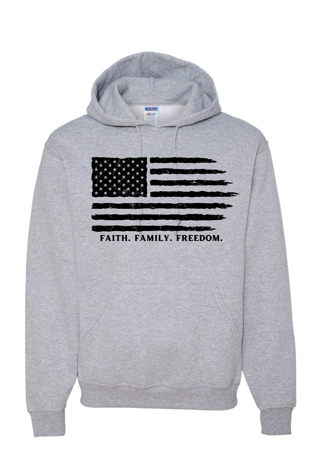 'FAITH. FAMILY. FREEDOM.' Ash Grey Hooded Sweatshirt