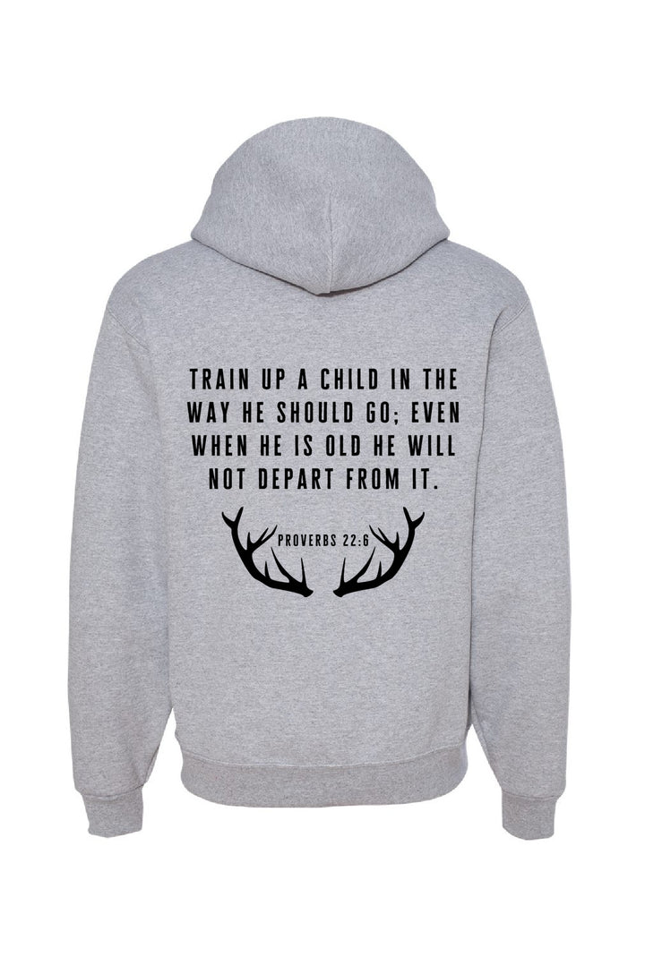 'Train Up A Child' Ash Grey Hooded Sweatshirt