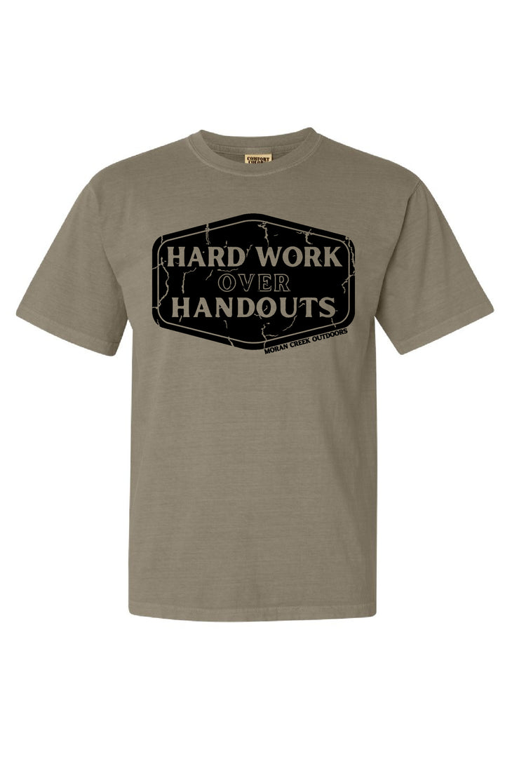 'Hard Work Over Handouts' Khaki T-Shirt