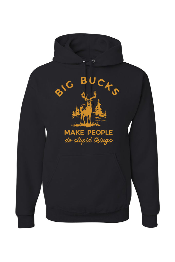 'Big Bucks' Black Hooded Sweatshirt